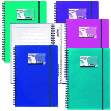 5 x Snopake Notizbuch Noteguard A4 75 Blatt 80g/qm PP-Einband electra