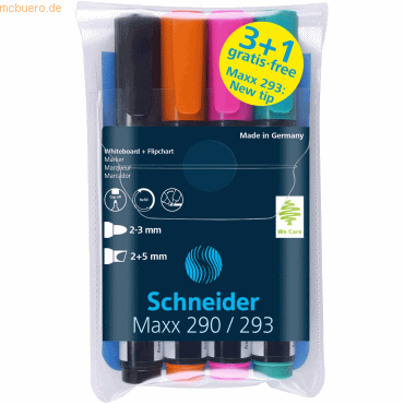 Schneider Board-Marker Maxx 290/293 nachfüllbar 2-3mm/2+5mm sortiert 4