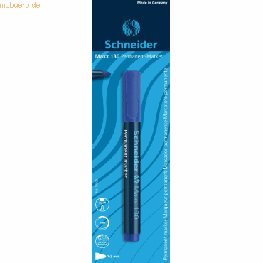 10 x Schneider Permanentmarker Maxx 130 1-3 mm blau Blisterkarte