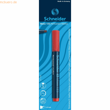 10 x Schneider Permanentmarker Maxx 133 1+4 mm rot Blisterkarte