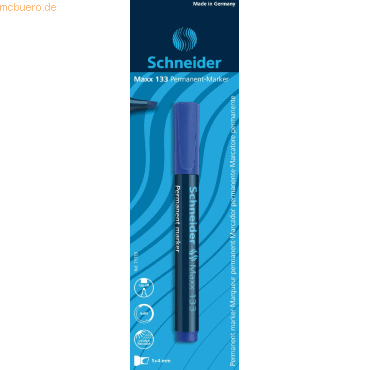 10 x Schneider Permanentmarker Maxx 133 1+4 mm blau Blisterkarte