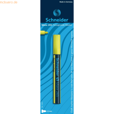10 x Schneider Windowmarker Deco-Marker Maxx 265 2-3 mm gelb Blisterka