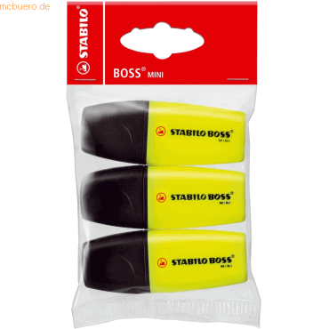 10 x Stabilo Textmarker Boss minipop Schlauchbeutel mit 3 Stiften