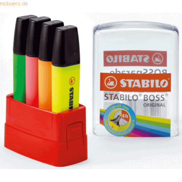 Stabilo Textmarker Bossparade Display Set mit 4 Boss Original