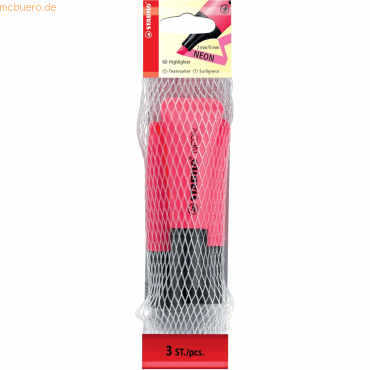 10 x Stabilo Textmarker Neon pink Netz mit 3 Stiften