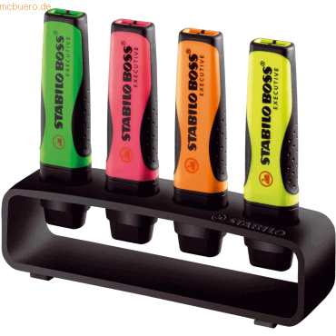 5 x Stabilo Textmarker Boss Executive Tischset mit 4 Stiften