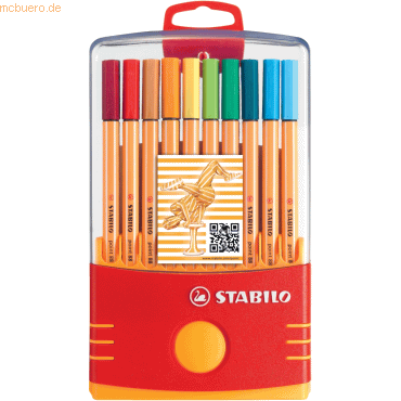 10 x Stabilo Fineliner point 88 ColorParade Box mit 20 Stiften