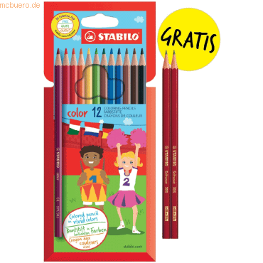 Stabilo Buntstift color Eco-Pack VE=12 Buntstifte + 2 Bleistifte (grat