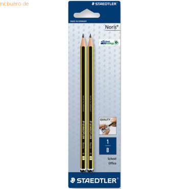 10 x Staedtler Bleistift Noris B 2 Stck auf Blisterkarte