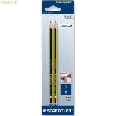 10 x Staedtler Bleistift Noris H 2 Stck auf Blisterkarte