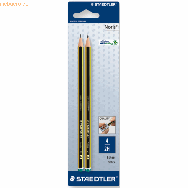 10 x Staedtler Bleistift Noris 2H 2 Stck auf Blisterkarte