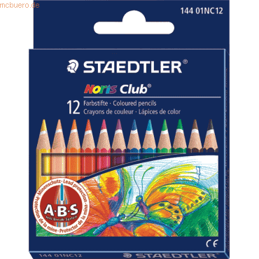 10 x Staedtler Farbstift Noris Club (halbe Lnge) 12-er Etui