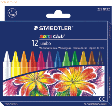 12 x Staedtler Wachsmalkreide Noris Club jumbo 12-er Etui
