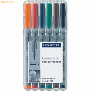 Staedtler Folienstift Lumocolor B nonpermanent 6St