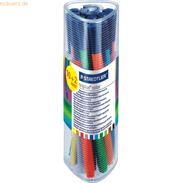10 x Staedtler Fasermaler triplus color 1mm 12-er Dose