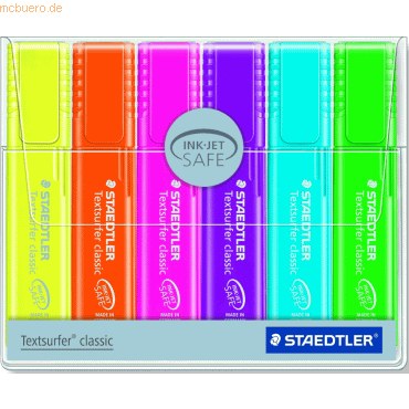 5 x Staedtler Textmarker Textsurfer classic Rainbow colours Weichplast
