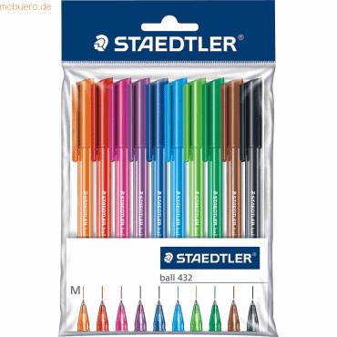 10 x Staedtler Kugelschreiber ball 432 M VE=10 Stck sortiert