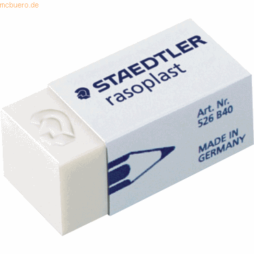 40 x Staedtler Radierer rasoplast 33x16x13mm wei