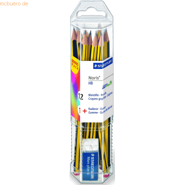 Staedtler Bleistift Noris HB 12 Stck + Radierer auf Blisterkarte