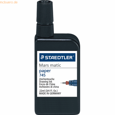 5 x Staedtler Zeichentusche Mars matic schwarz 22ml
