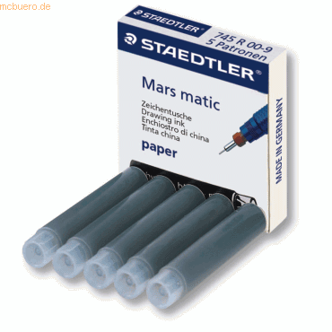 20 x Staedtler Zeichentusche Mars matic schwarz 0,9ml VE=5 Stck