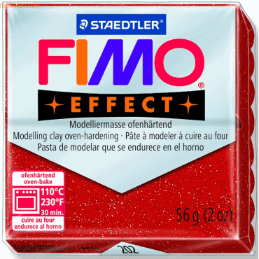 Staedtler Modelliermasse Fimo soft 56g rot glitter