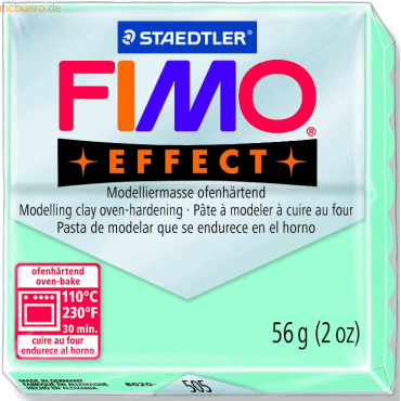 6 x Staedtler Modelliermasse Fimo effect Kunststoff 56g mint Normalblo