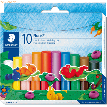 10 x Staedtler Plastilin-Knete Noris Club 10-er Etui