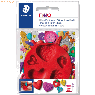 Silikon-Motivform Fimo Herzen rot Silikon-Motivform Fimo Herzen rot