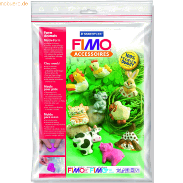 Staedtler Fimo mould Tiere auf dem Bauernhof 9 Motive ca. 5x4cm