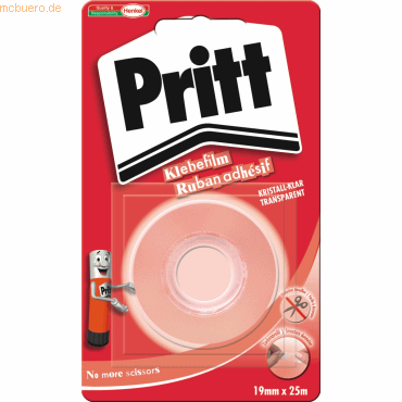 12 x Pritt Klebefilm Schluss mit Schere 19mmx25m kristallklar
