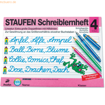 10 x Staufen Schreiblernheft 4 A4 quer 16 Blatt