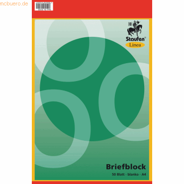 10 x Staufen Briefblock Linea A4 50 Blatt blanko 60g/qm wei