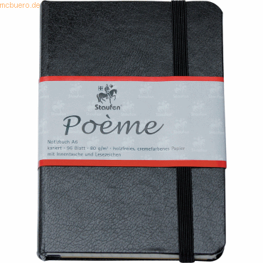 Staufen Notizbuch A6 Poeme 96 Blatt 80g/qm mit Gummizug und Innentasch