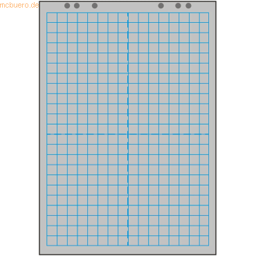 5 x Staufen Flipchartblock Top 67x99cm VE=20 Blatt kariert gerollt
