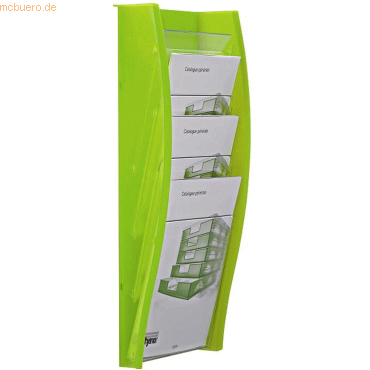Styro Wandprospekthalter styrodisplay A4 Kunststoff 4 Fcher lagoon