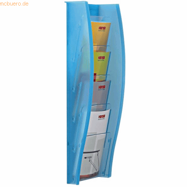 Styro Wandprospekthalter styrodisplay A5 Kunststoff 4 Fcher lagoon