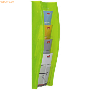 Styro Wandprospekthalter styrodisplay A5 Kunststoff 4 Fcher kiwi