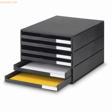 Styro Schubladenbox styroval 6 Schubladen offen schwarz/schwarz