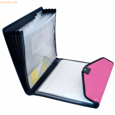 Dufco Konferenzmappe Soft Touch A4 Nylon 5 Fcher himbeer/schwarz