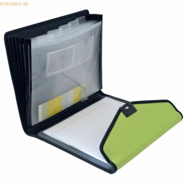 Dufco Konferenzmappe Soft Touch A4 Nylon 5 Fcher apfelgrn/schwarz