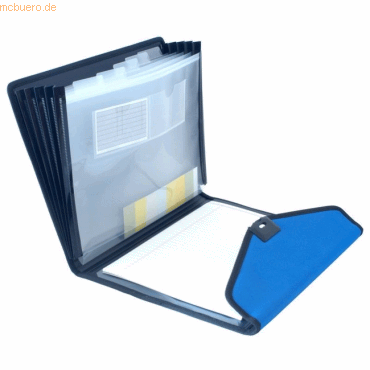 Dufco Konferenzmappe Soft Touch A4 Nylon 5 Fcher royalblau/schwarz
