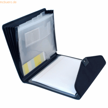 Dufco Konferenzmappe Soft Touch A4 Nylon 5 Fcher schwarz