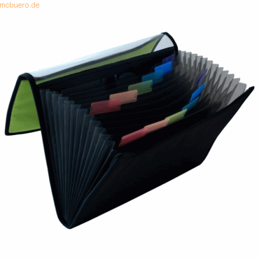 Dufco Fchermappe Soft Touch A4 Nylon 13 Fcher apfelgrn/schwarz
