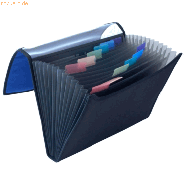 Dufco Fchermappe Soft Touch A4 Nylon 13 Fcher royalblau/schwarz