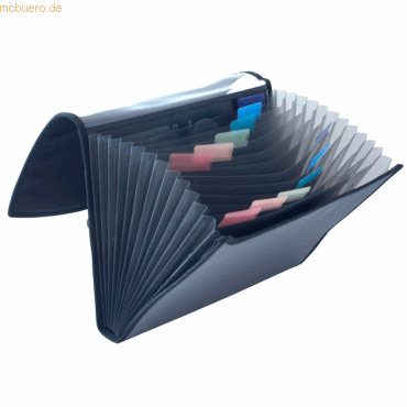 Styro Fchermappe Soft Touch A4 Nylon 13 Fcher schwarz