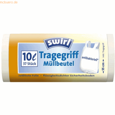 Swirl Mllbeutel 10l mit Tragegriff wei VE=37 Stck