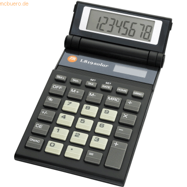 TA Taschenrechner L-819 Solar 8-stellig Batterie/Solar-Betrieb schwarz