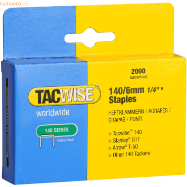 Tacwise Heftklammern 140/6mm verzinkt VE=2000 Stück