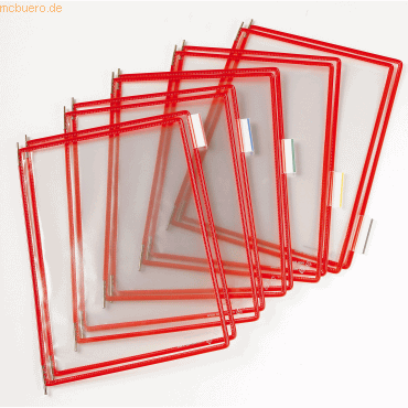 Tarifold Sichttafel A4 Edelstahl seitl. offen 10 Stck rot